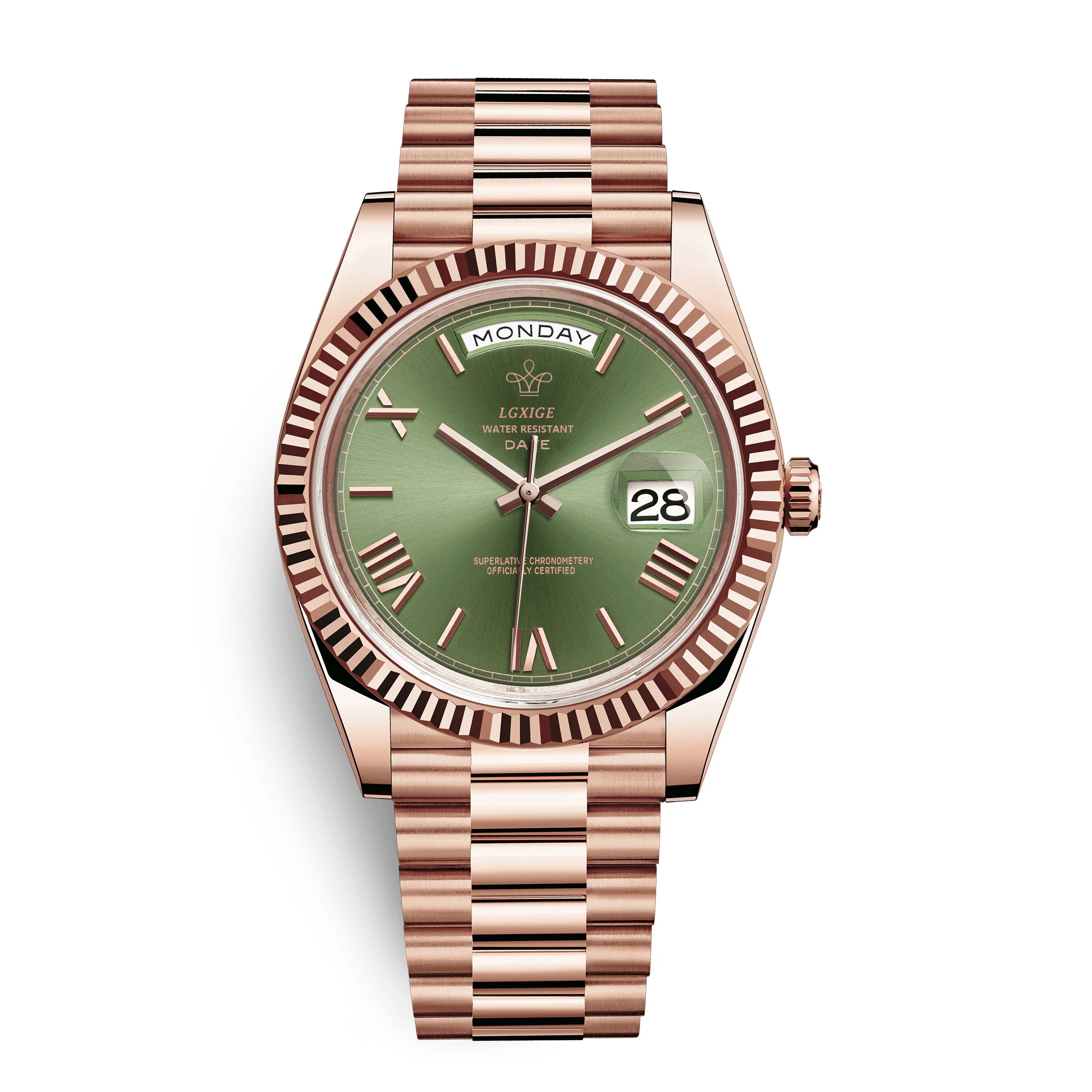 CasaLux Men's Watch - RoseGold Green