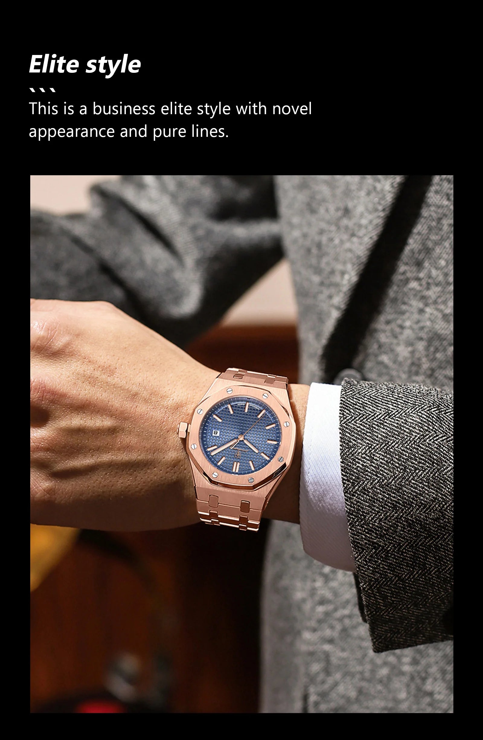 POEDAGAR Luxury Business Man Wristwatch Waterproof Luminous Date Men Watch Stainless Steel Fashion Quartz Watches For Men Reloj